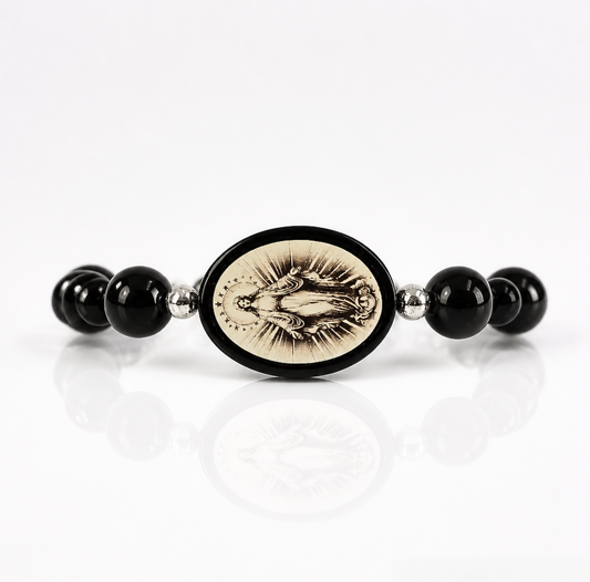 Black Onyx Stone Rosary